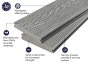 4m Solid Woodgrain Effect Reversible Composite Decking Board