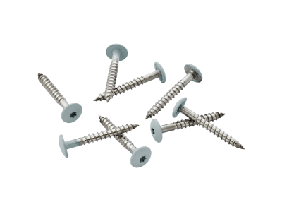 Pack of 100 39mm Stainless Steel Screw + Bit for Fibre Cement Cladding-Blue