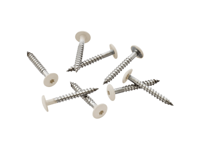 Pack of 100 39mm Stainless Steel Screw + Bit for Fibre Cement Cladding-Cream