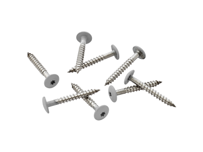 Pack of 100 39mm Stainless Steel Screw + Bit for Fibre Cement Cladding-Grey