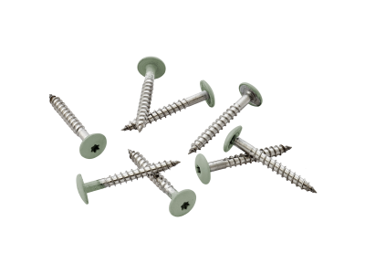 Pack of 100 39mm Stainless Steel Screw + Bit for Fibre Cement Cladding-Sage Green