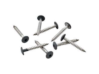 Pack of 100 39mm Stainless Steel Screw + Bit for Fibre Cement Cladding-Slate