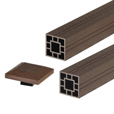 3m Composite Fence Panel Posts in Coffee