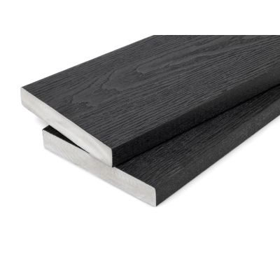 PVC-ASA Decking board 200x32mm Woodgrain sanding Black 3.6m