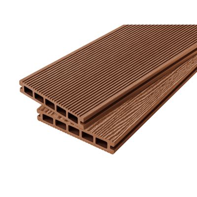 4m Grooved Reversible Composite Decking Board in Redwood