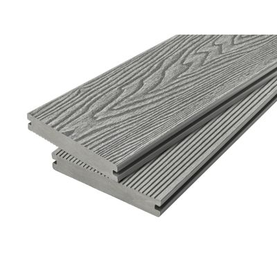 4m Solid Woodgrain Effect Reversible Composite Decking Board