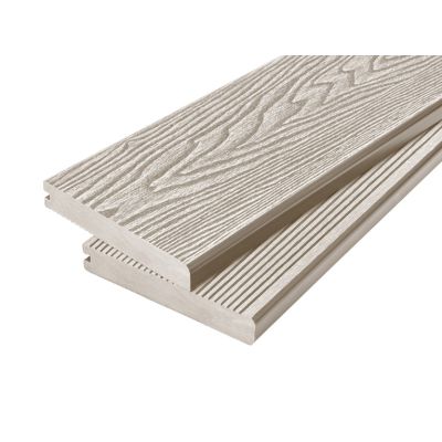 4m Solid Commercial Grade Bullnose Composite Decking Board in Ivory