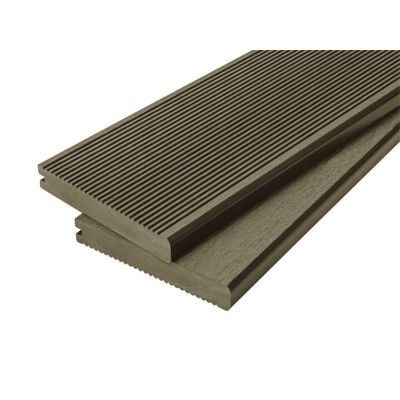 4m Solid Commercial Grade Bullnose Composite Decking Board in Olive Green