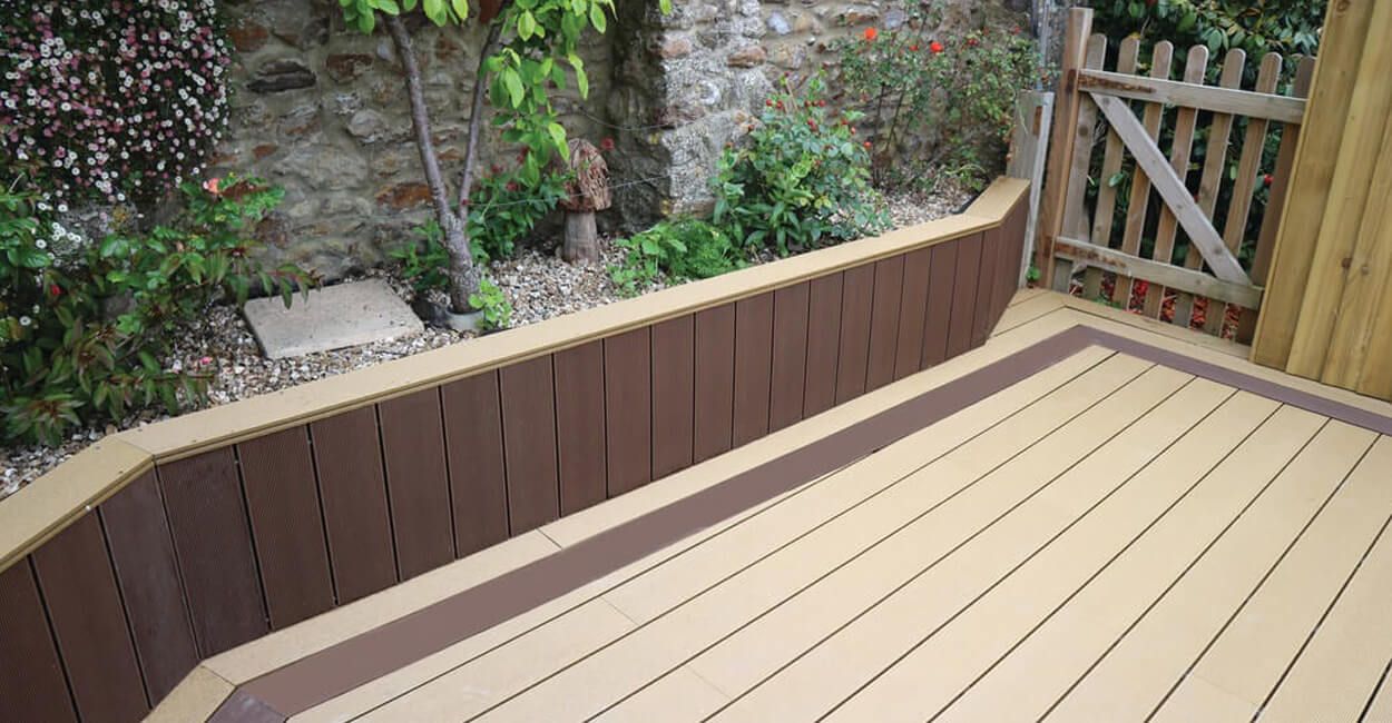 Decking with matching raised flower bed