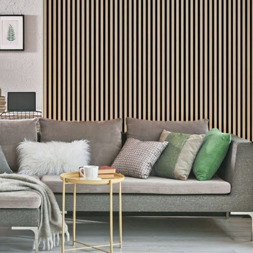 Internal Slatted Wall Panels used in a front room